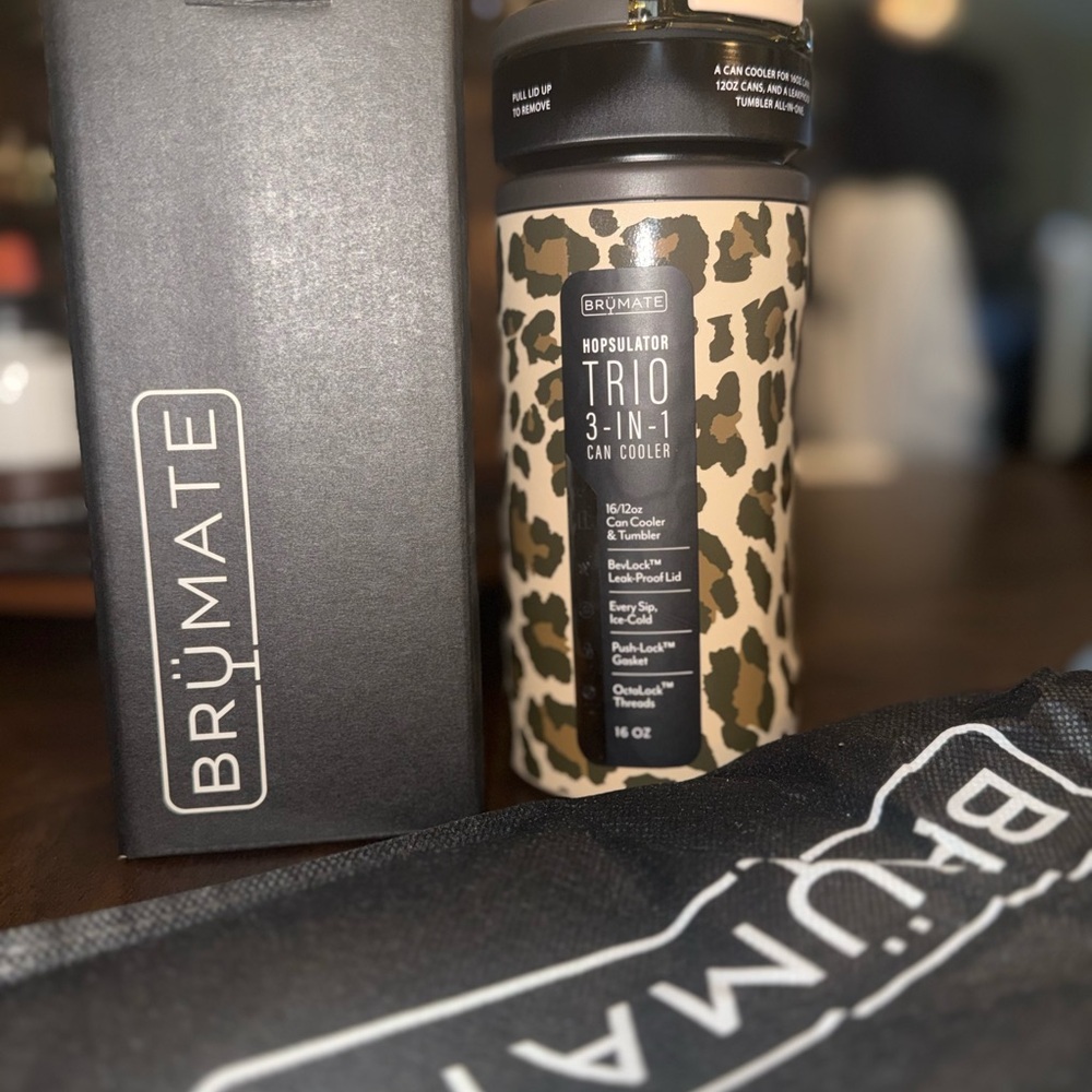 BrüMate Leopard Print Hopsulator Trio Can Cooler